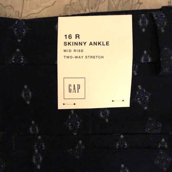 Gap Skinny Ankle Mid Rise Blue Pants - Picture 2 of 7